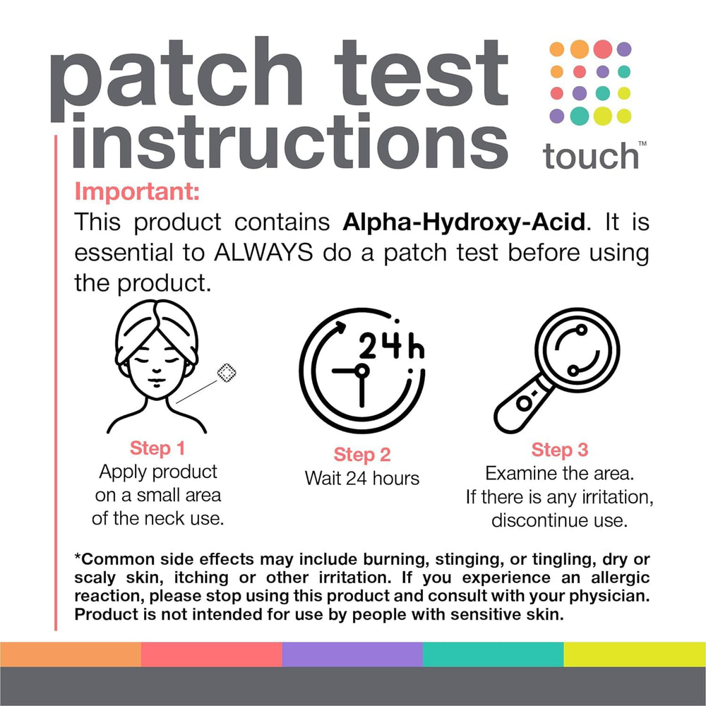 TOUCH made-in-usa cruelty-free facility label signals ethical production.