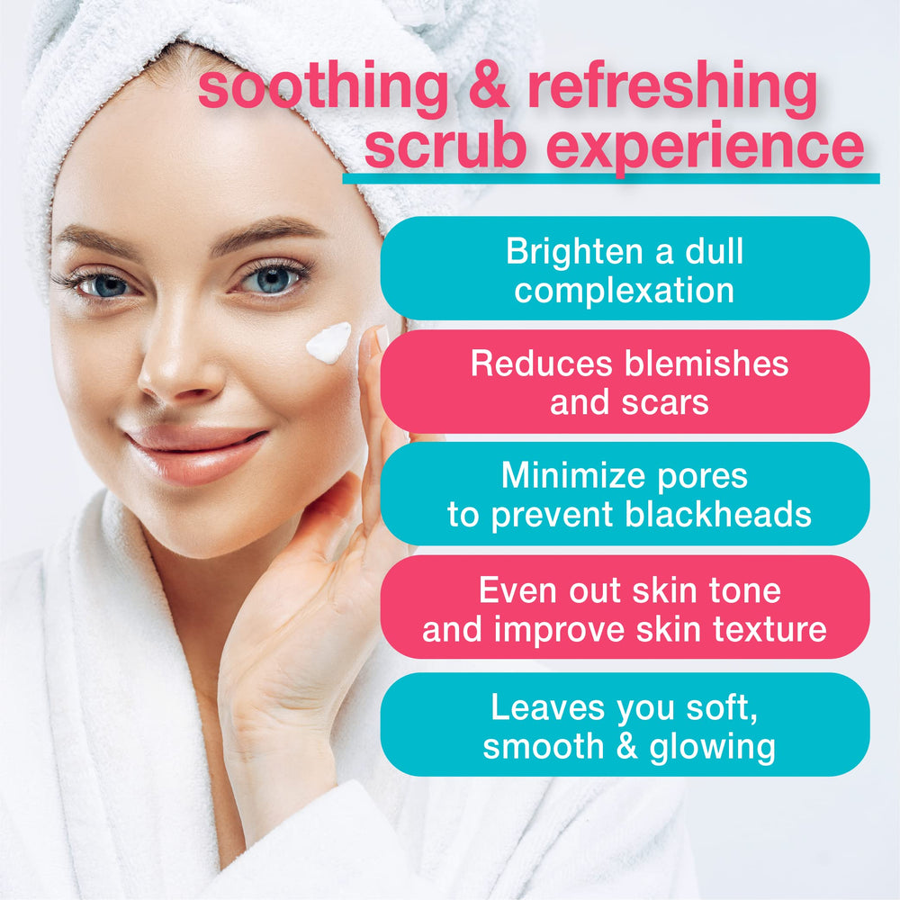 TOUCH microdermabrasion scrub packaging image emphasizing at-home exfoliation convenience.