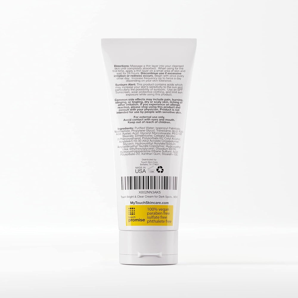 TOUCH Radiance Cream highlights an active 15% complex for a brightening routine.