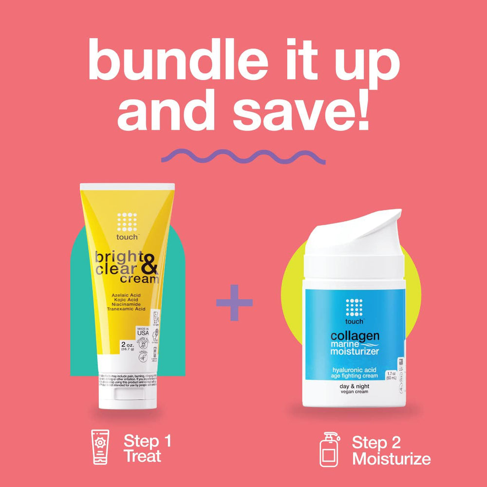 TOUCH Radiance Cream supports multi-area use on face, neck, elbows, underarms, and knees.
