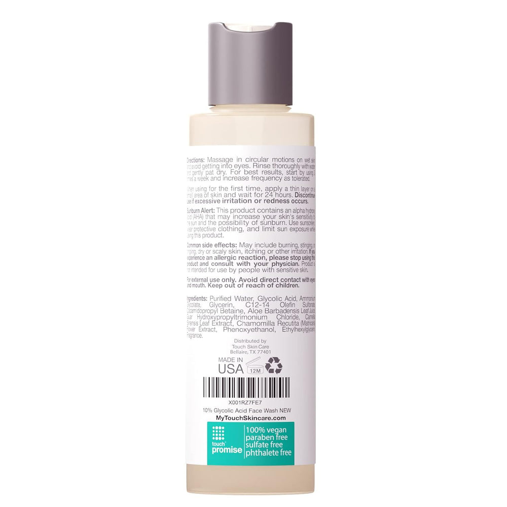 TOUCH sulfate-free and oil-free formula image conveys clean, irritation-free cleansing.