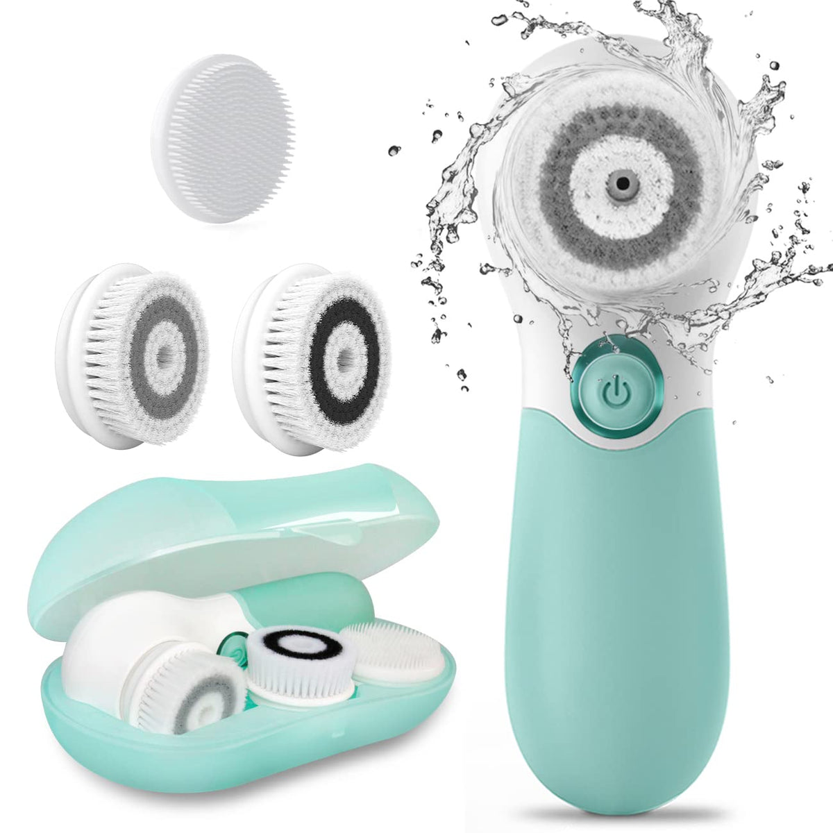 TouchBeauty facial cleansing brush assembly shows complete kit for daily cleansing and exfoliation.