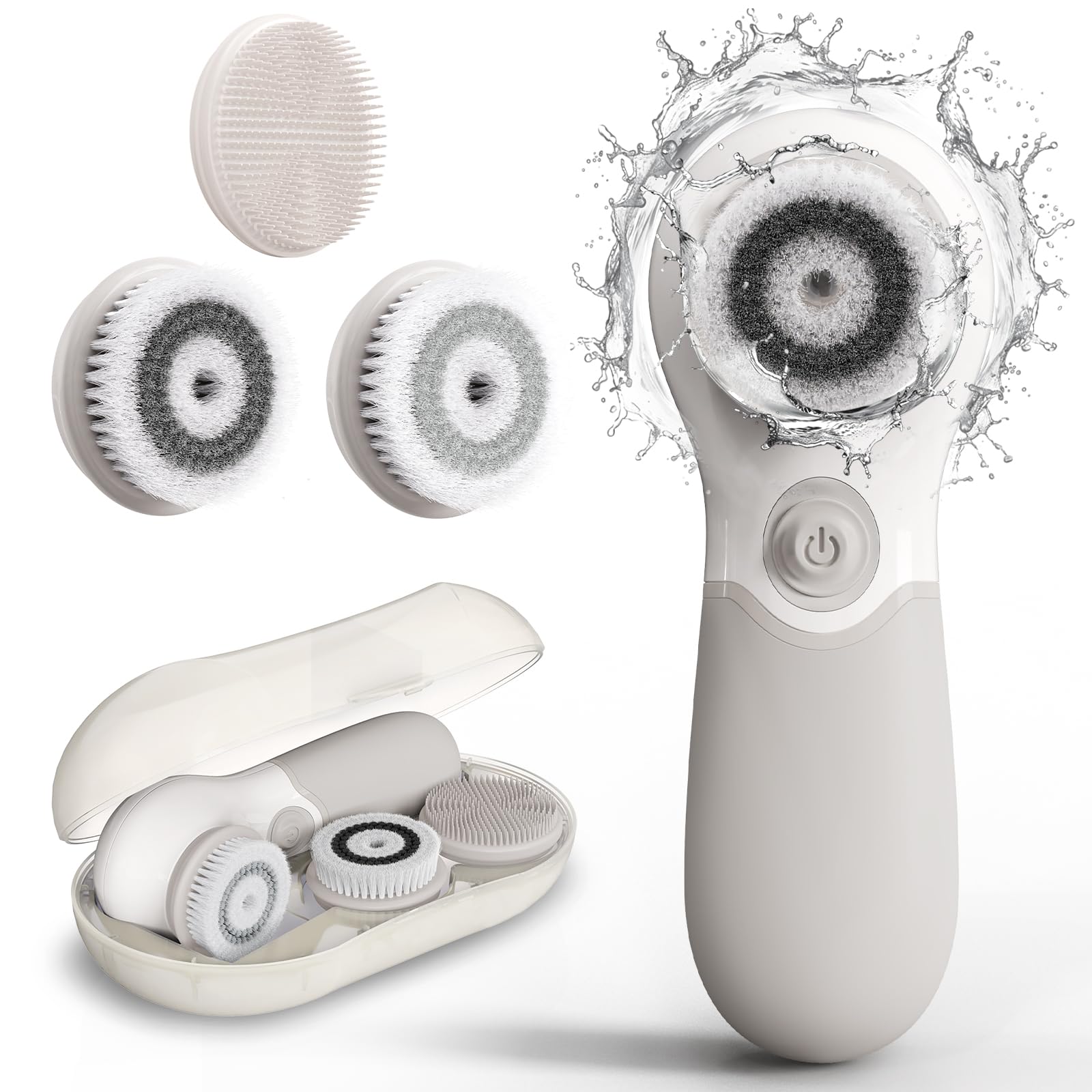 TOUCHBeauty face scrubber shows 360° rotation for a thorough spa-like cleanse.