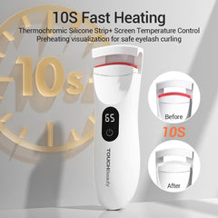 TOUCHBeauty curler preheats in about 10 seconds for quick daily styling.