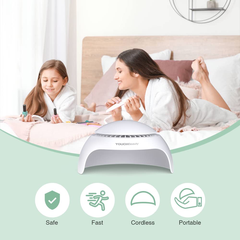 TOUCHBeauty nail dryer compact dimensions enable easy travel