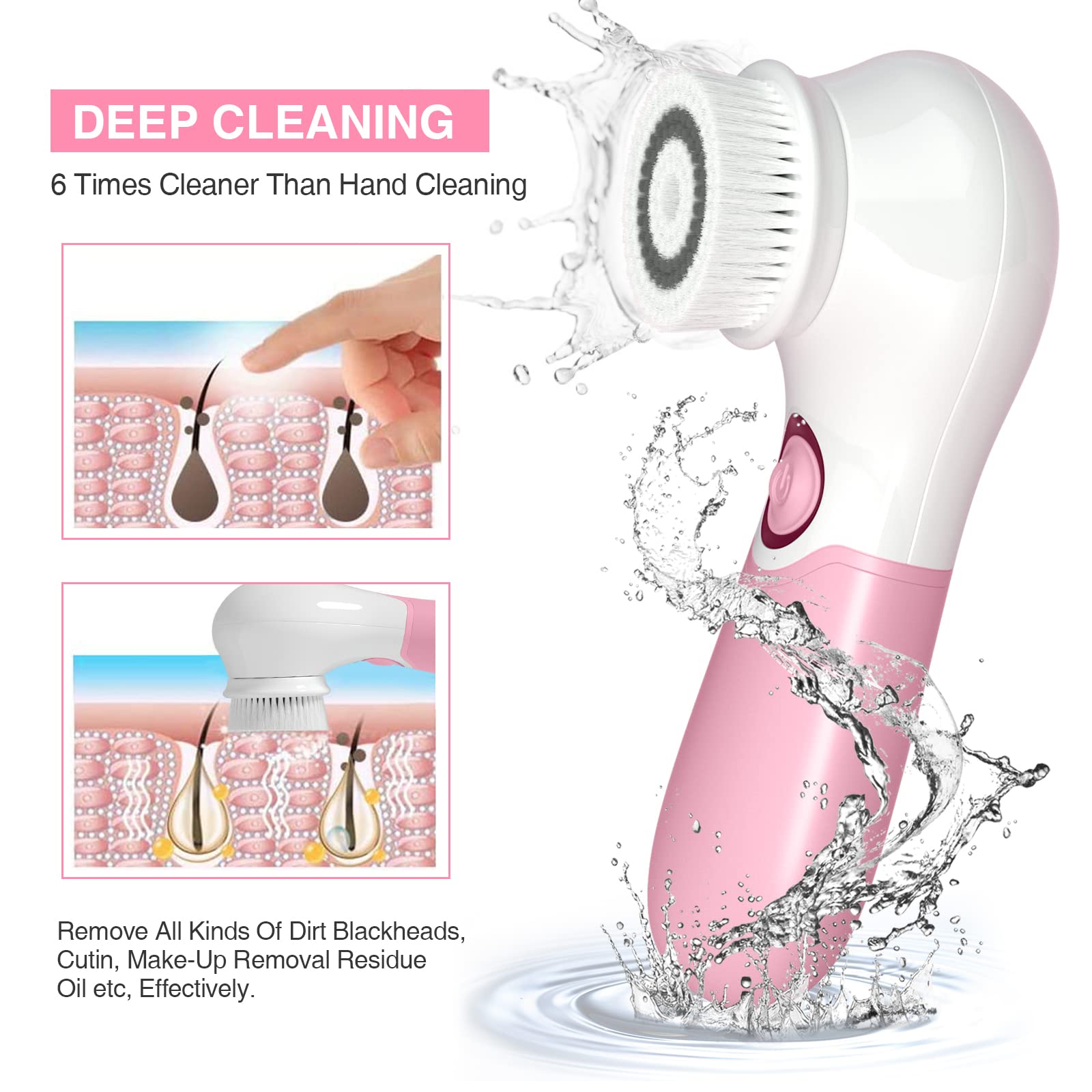 TouchBeauty Spin Brush Deep-Cleaning Head closeup for oil-prone skin.