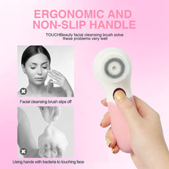 TouchBeauty Spin Brush Silicone Head closeup for sensitive skin care.