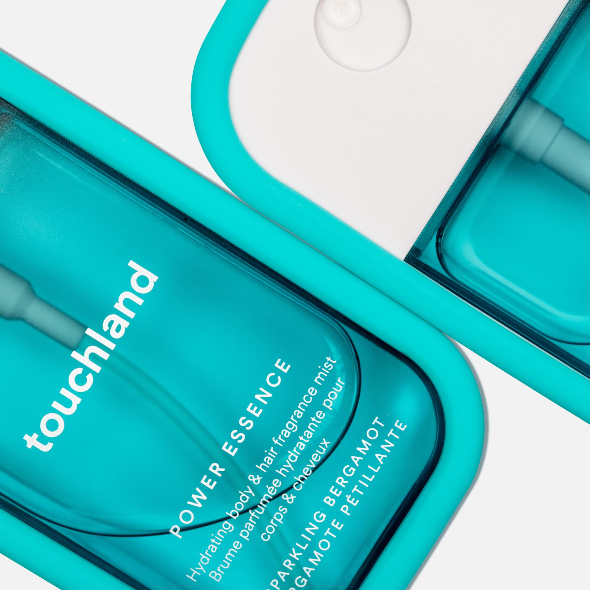 Touchland Azure Blue case-packaged display shows product compatibility and premium presentation.