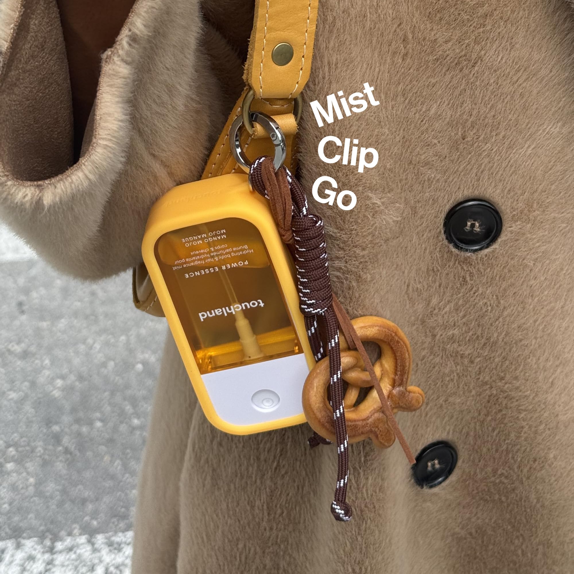 Touchland Azure Blue case with keyring invites convenient access during commutes and errands.