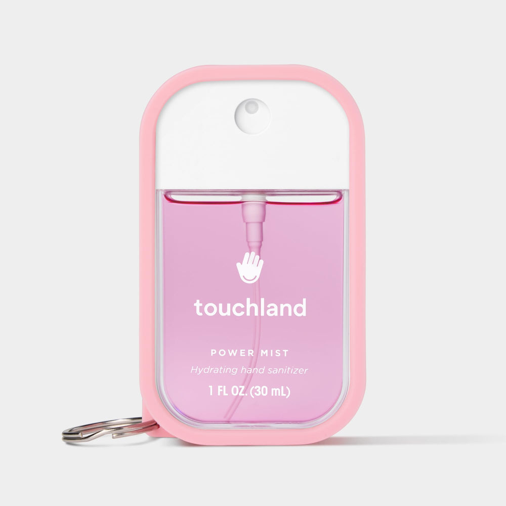 Touchland Hand Mist Case Trio Black, keyring attachment showcases convenient on-the-go access.