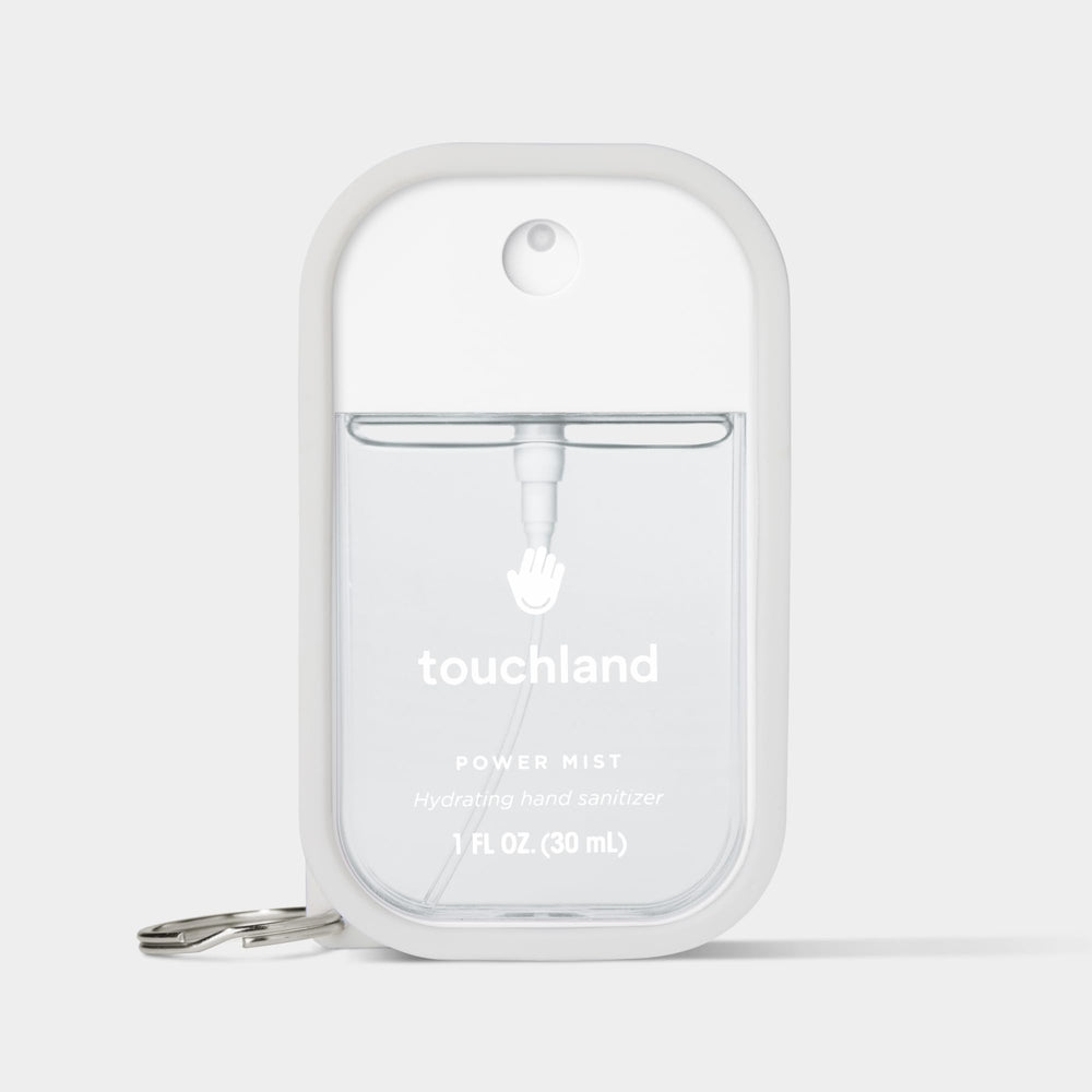 Touchland Hand Mist Case Trio White on bag, easy reach during daily errands.