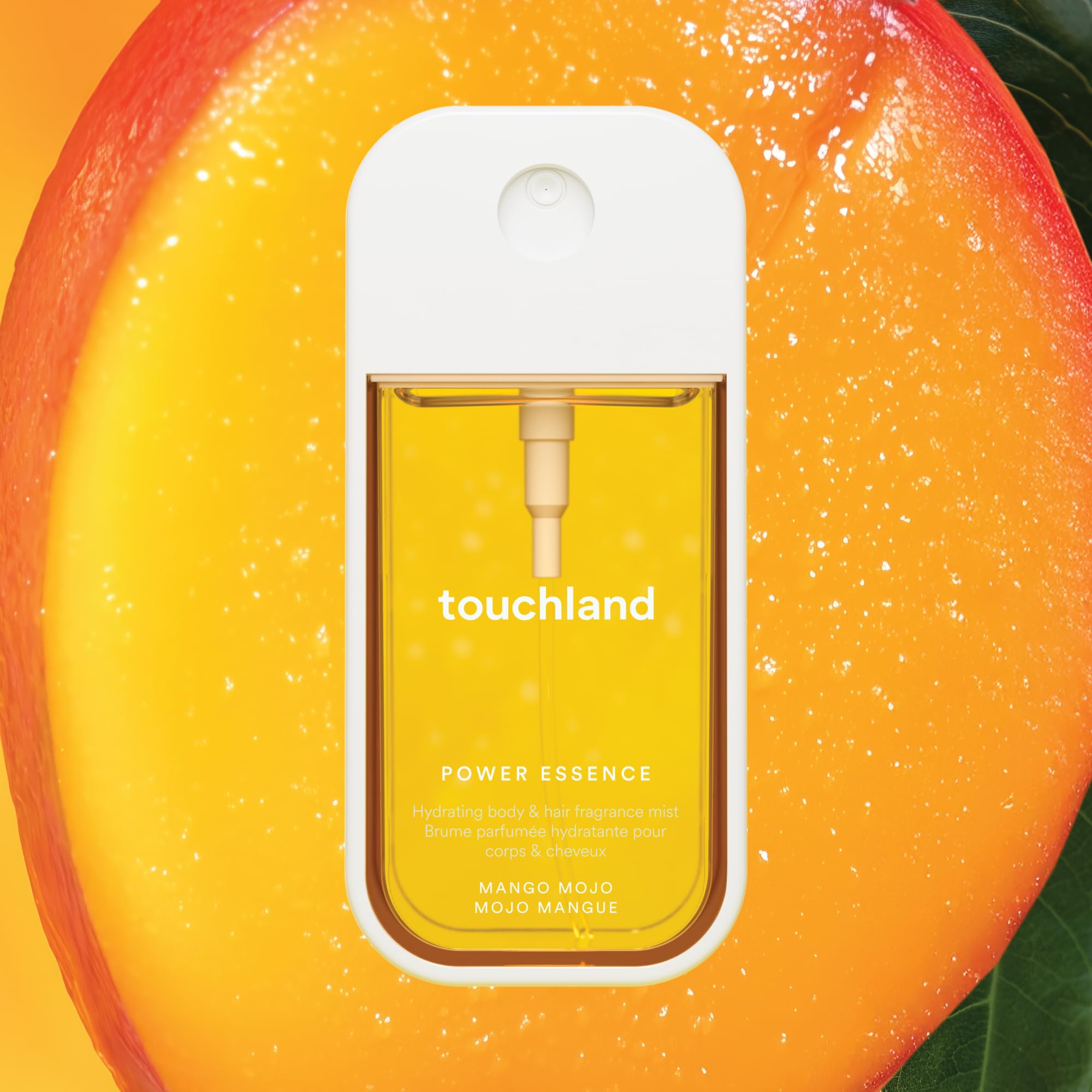 Close-up of hyaluronic acid and niacinamide on Mango Mojo label.