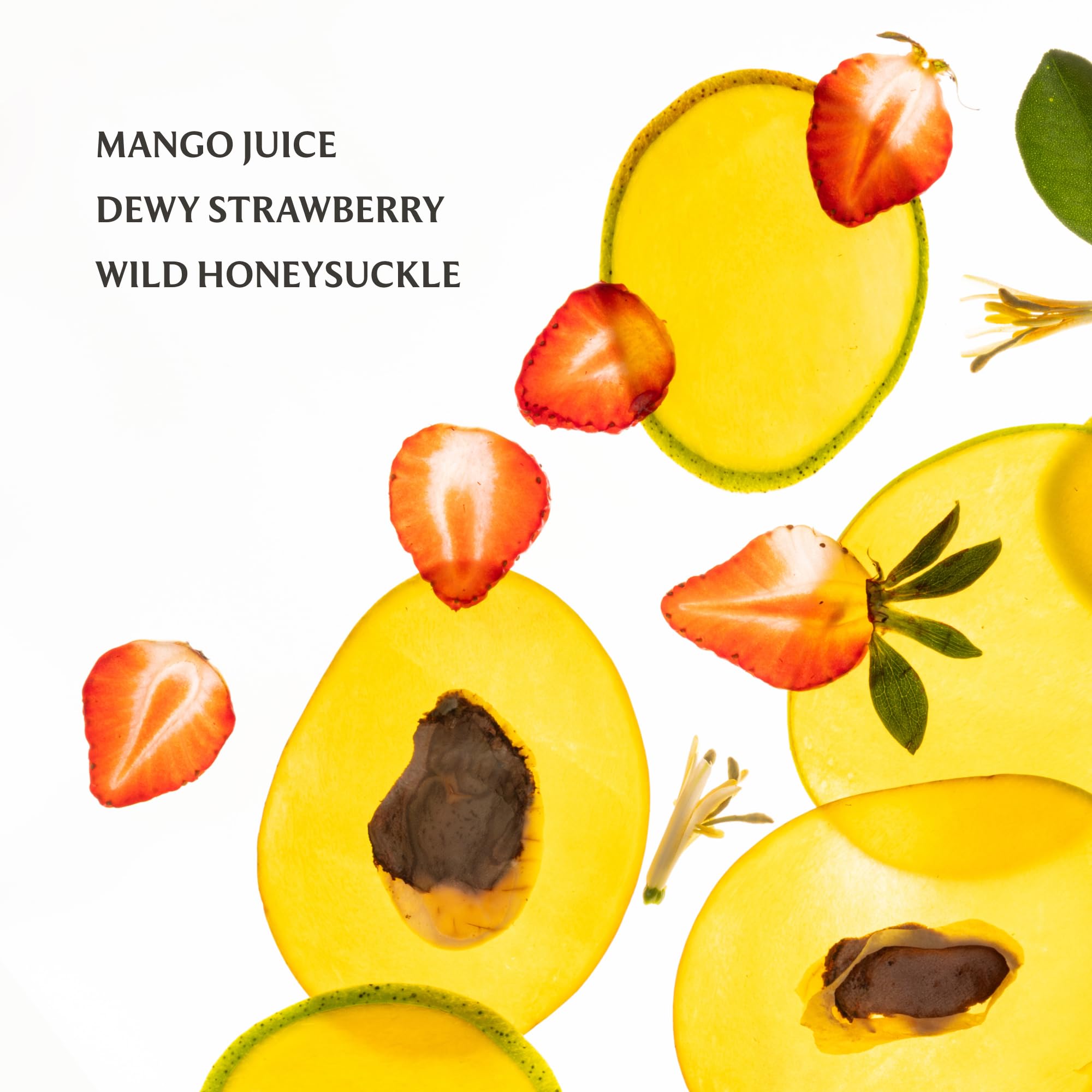 Touchland Mango Mojo mist spritzed on arm for quick refresh.