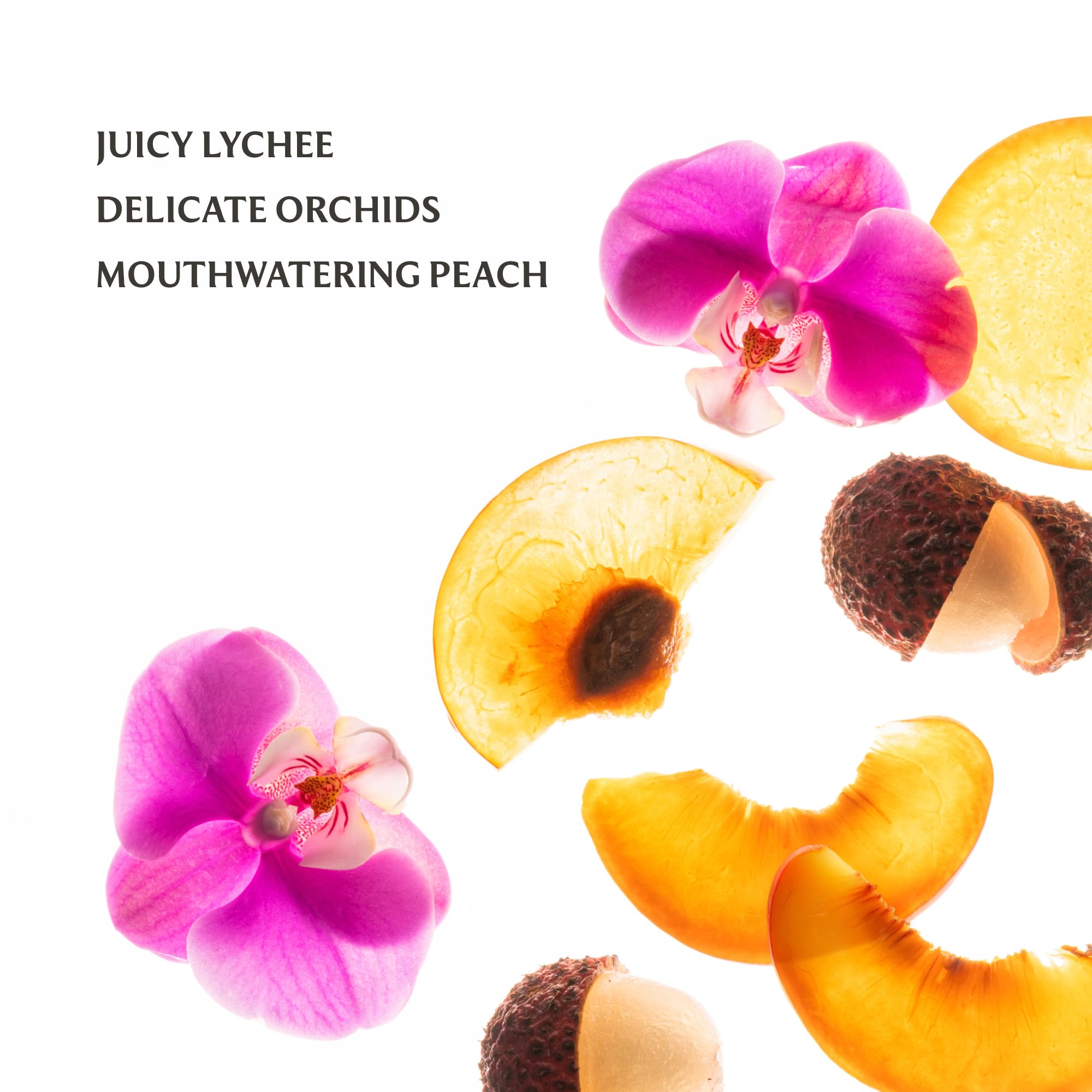 Touchland Peachy Lychee mist spray-action demonstrates easy, quick fragrance reapplication.
