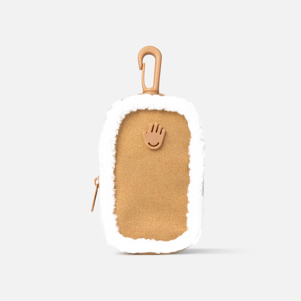 Touchland vegan shearling Touchette clip-on close-up for hands-free access