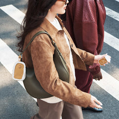 Touchland vegan shearling Touchette with snap hook ready to attach