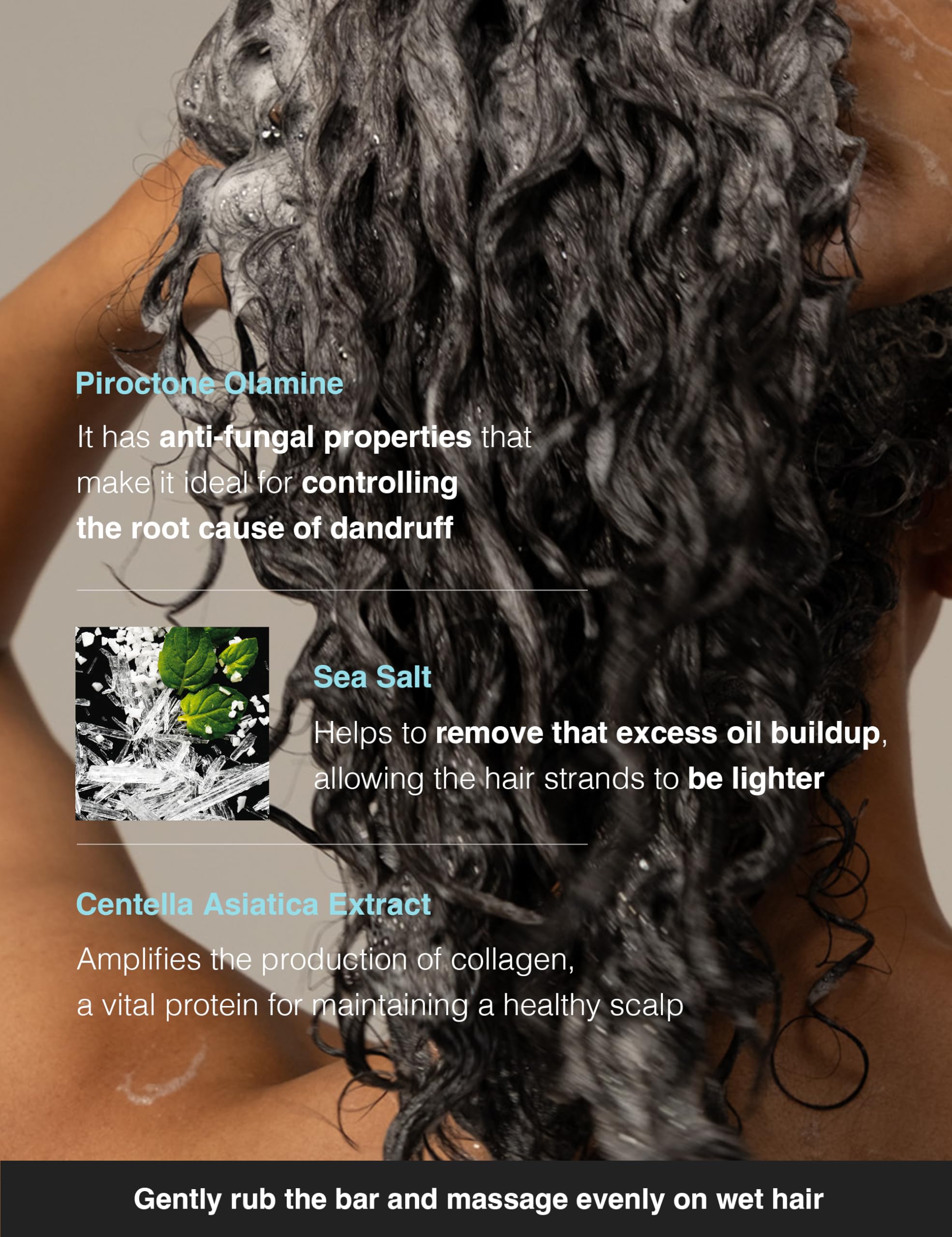 TOUN28 menthol cooling shampoo bar shows refreshing tingling wash.