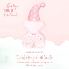 TOUS Baby Cologne for Girls cap closeup highlights soft notes and easy, everyday application.