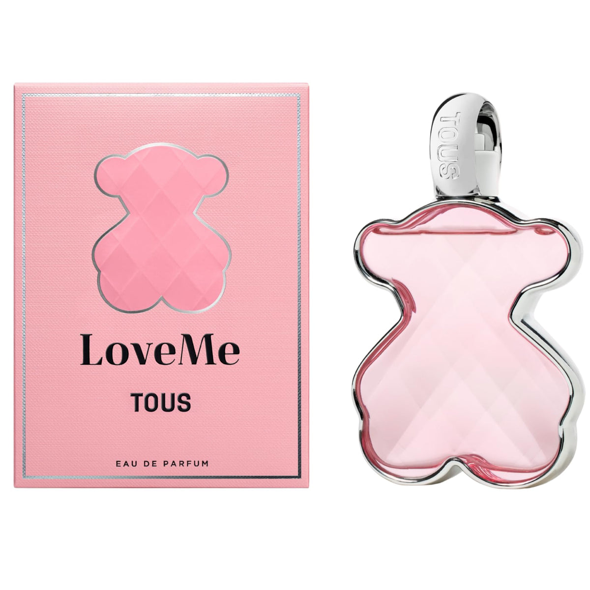 TOUS LoveMe EDP bottle close-up with elegant facets for daily luxury.