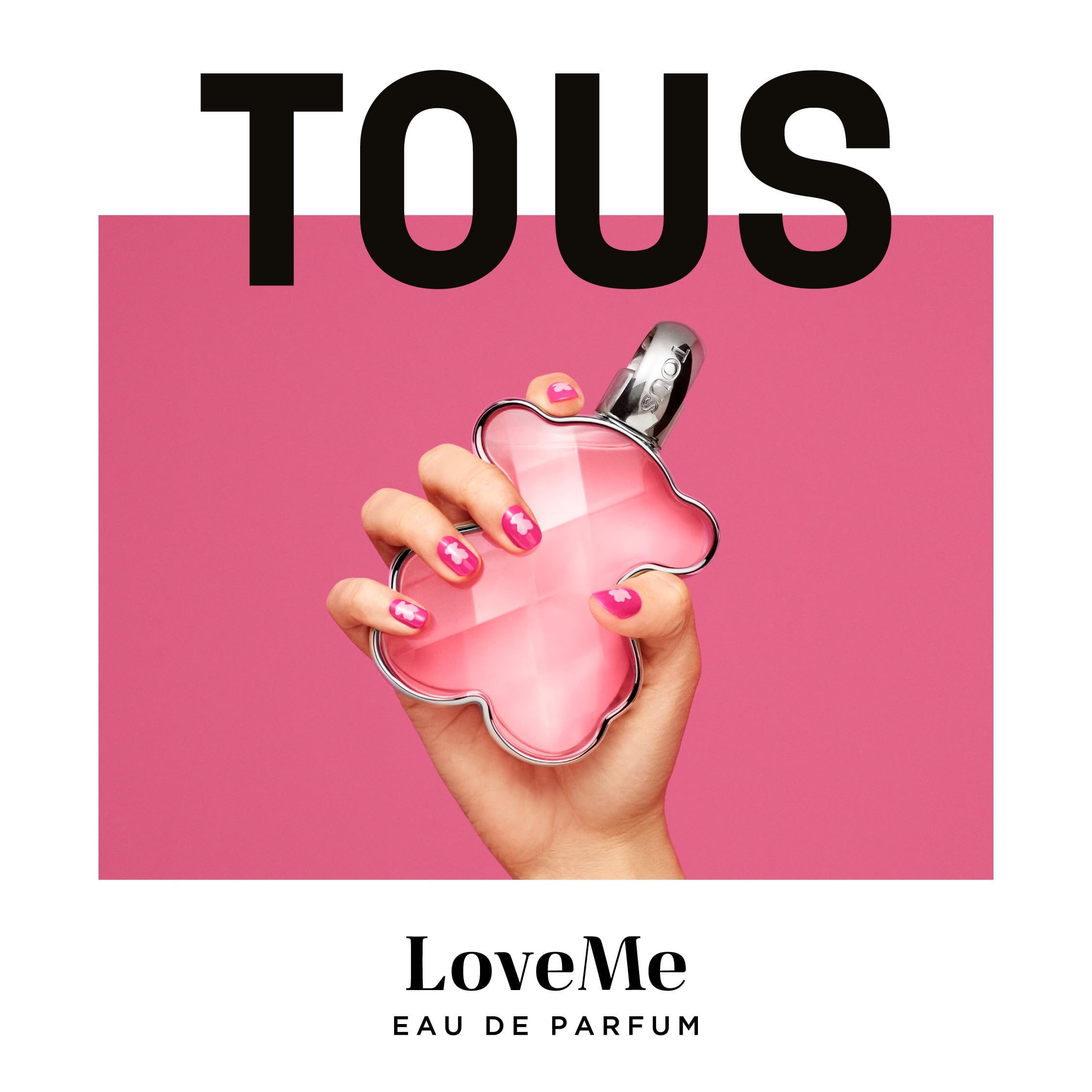 TOUS LoveMe bottle on desk conveys modern elegance for everyday wear.