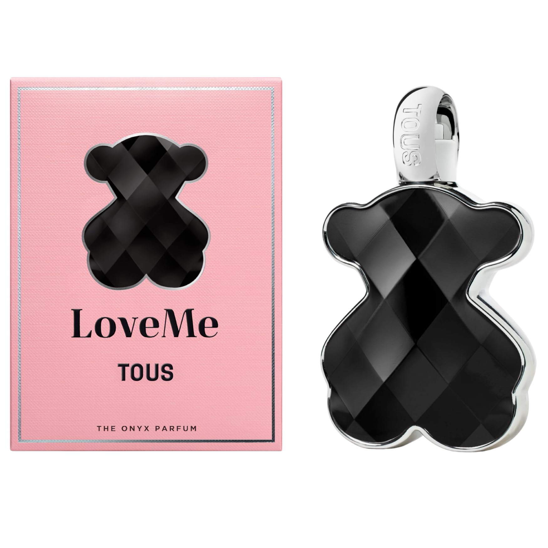 TOUS Love Me Onyx Parfum bottle—luxe design for daily elegance and confidence.