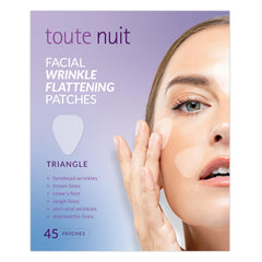 Toute Nuit triangle patches on forehead promote gentle smoothing of lines overnight.