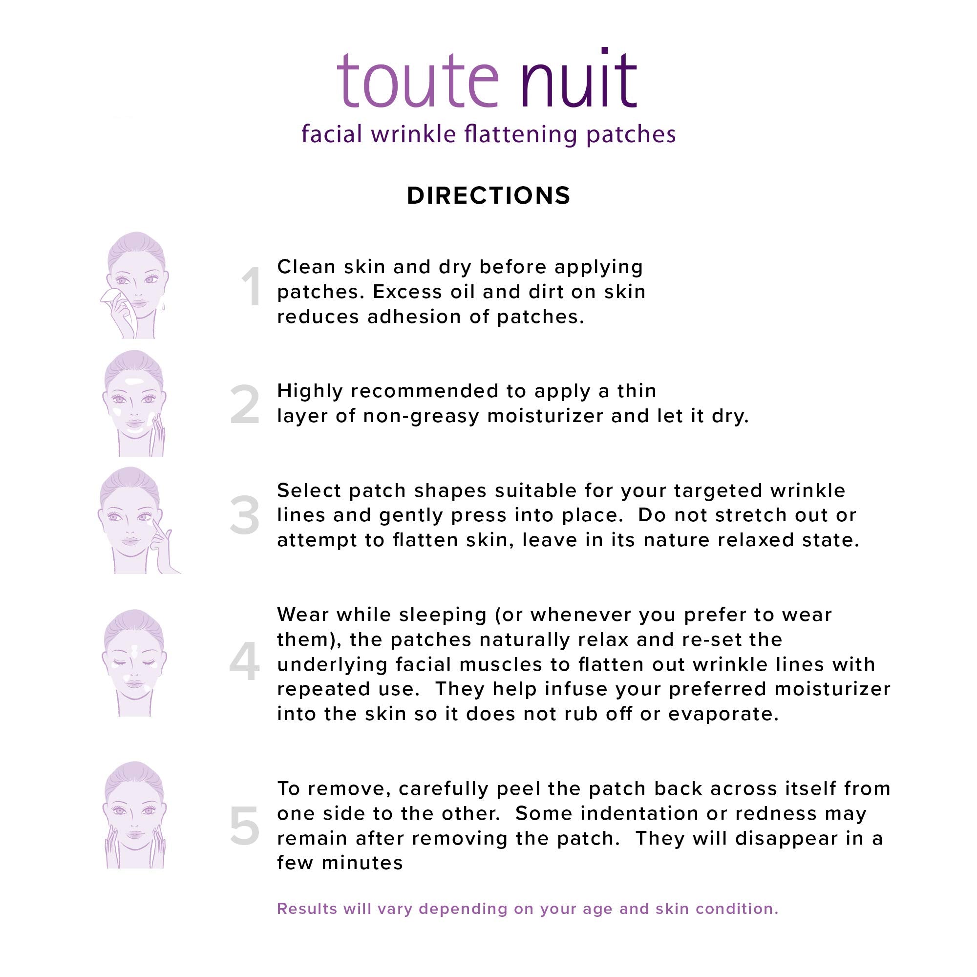 Toute Nuit triangle patches on smile lines can help soften smile-line appearance overnight.