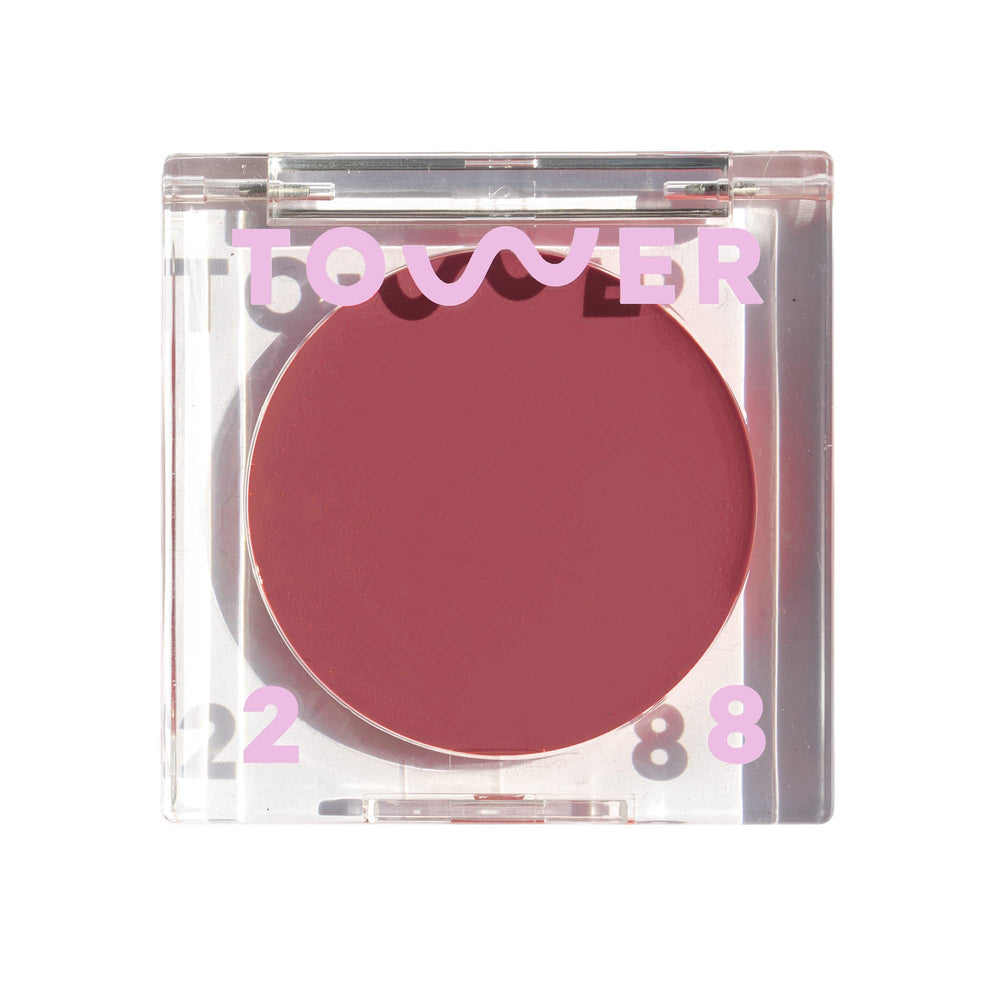 Tower 28 BeachPlease mauve blush tint application on lips and cheeks for glow