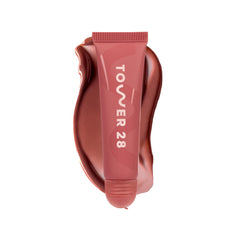 Tower 28 LipSoftie Red Bean Mochi lip balm tube delivering hydration.