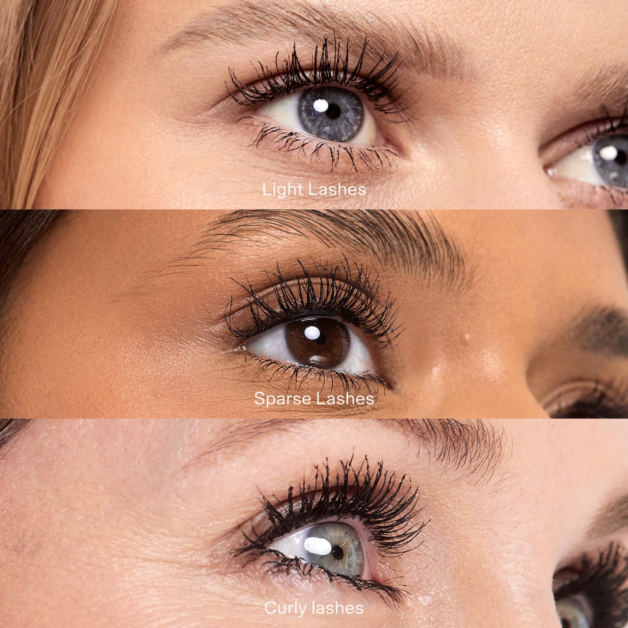 Tower 28 MakeWaves mascara demonstrating humidity-proof formula on lashes