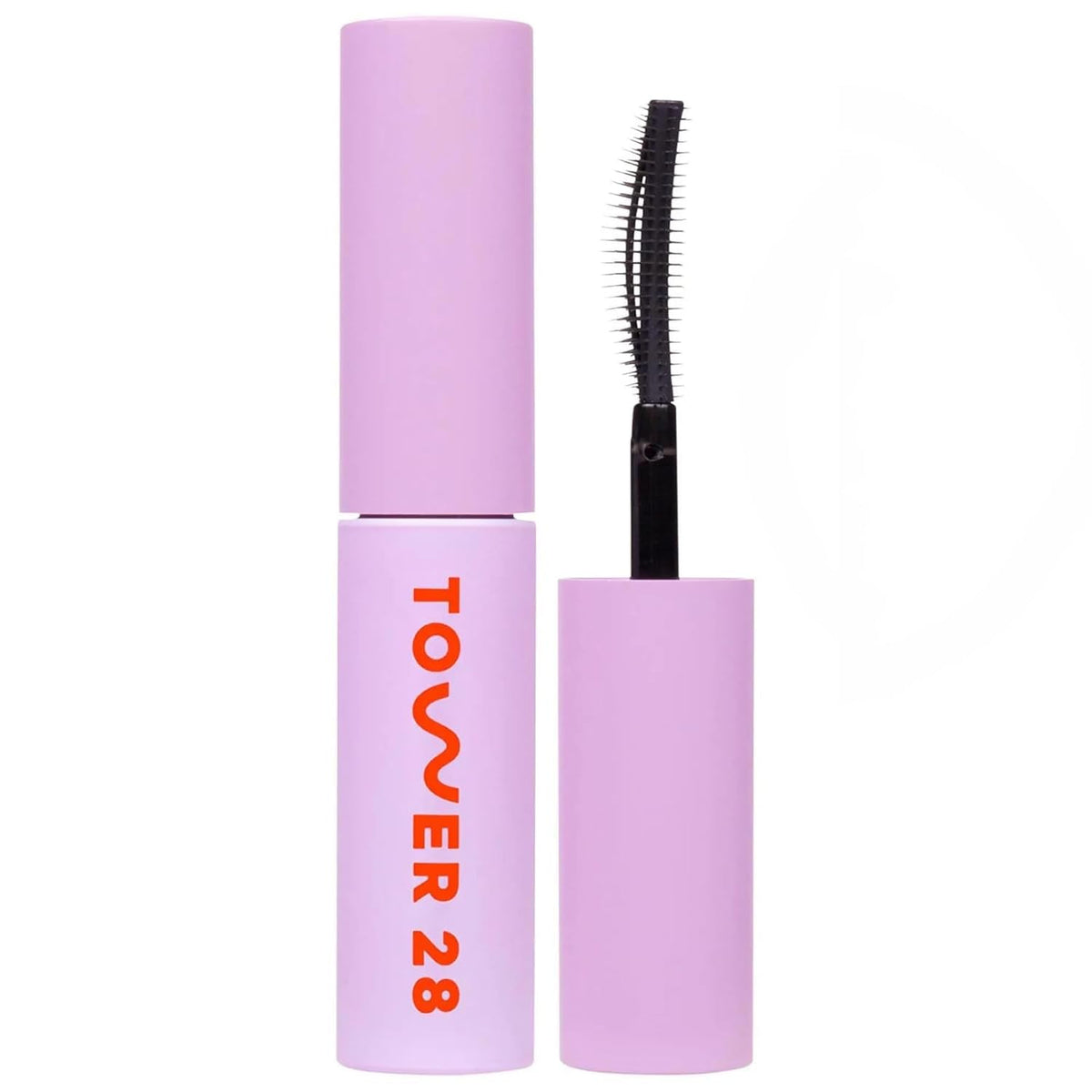 Tower 28 MakeWaves Mascara Jet brush close-up showing three bands for defined lashes