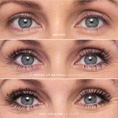 Tower 28 MakeWaves Mascara Jet wand in action onto lashes for length and lift