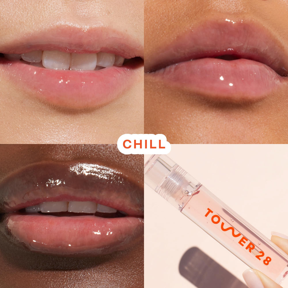 Tower 28 ShineOn Lip Jelly CHILL wand applies even, lightweight moisture