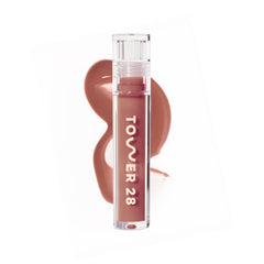 Tower 28 ShineOn Milky Lip Jelly Cashew bottle highlights milky rosy brown shade