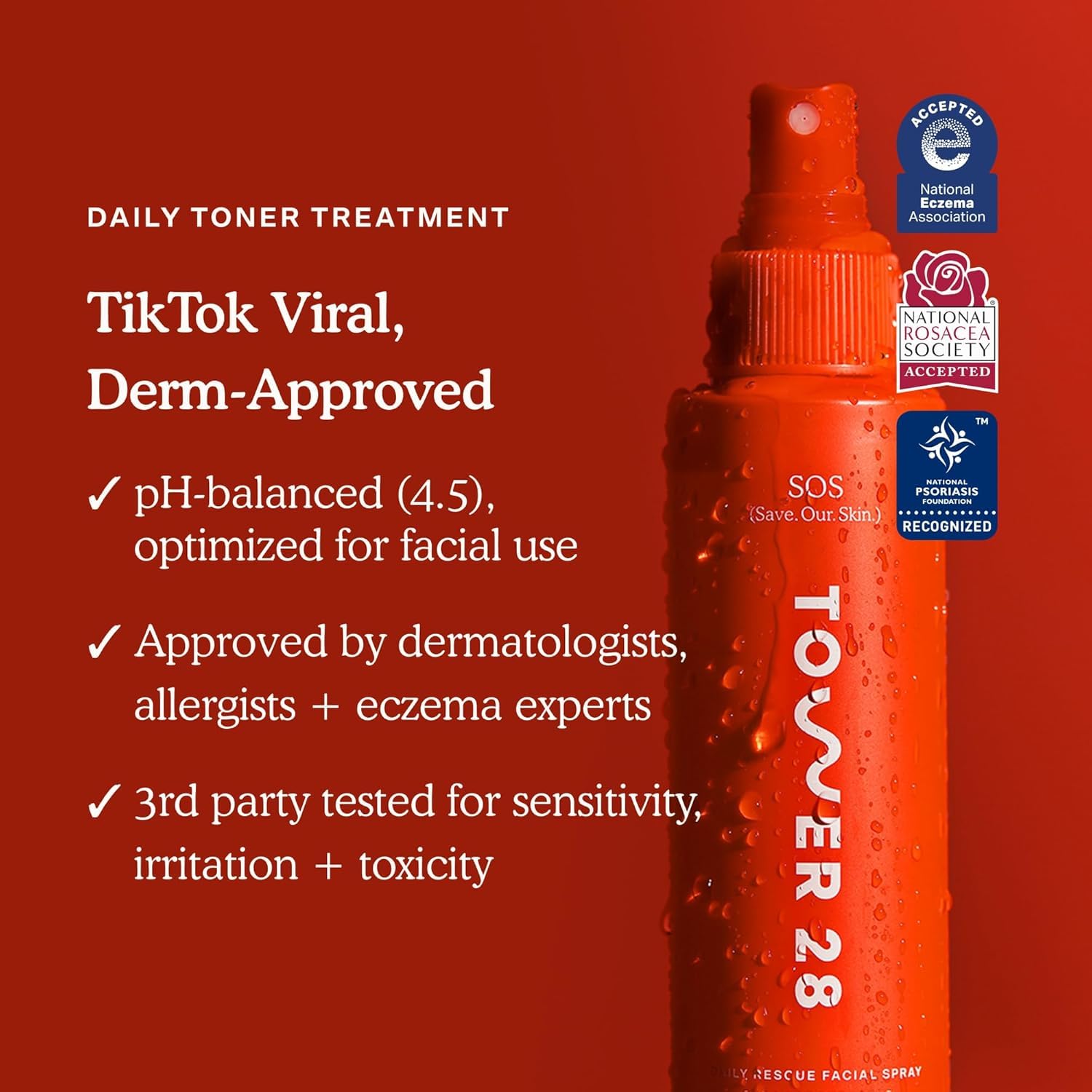 Tower 28 SOS Daily Rescue Spray duo pack shows full size and travel size options
