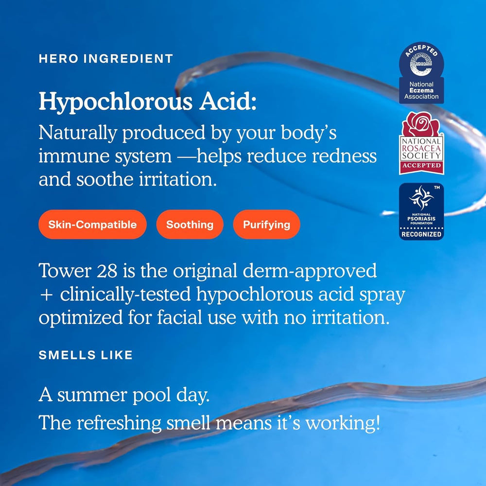 Tower 28 SOS Daily Rescue Spray visual demonstrates safe, skin-friendly formula