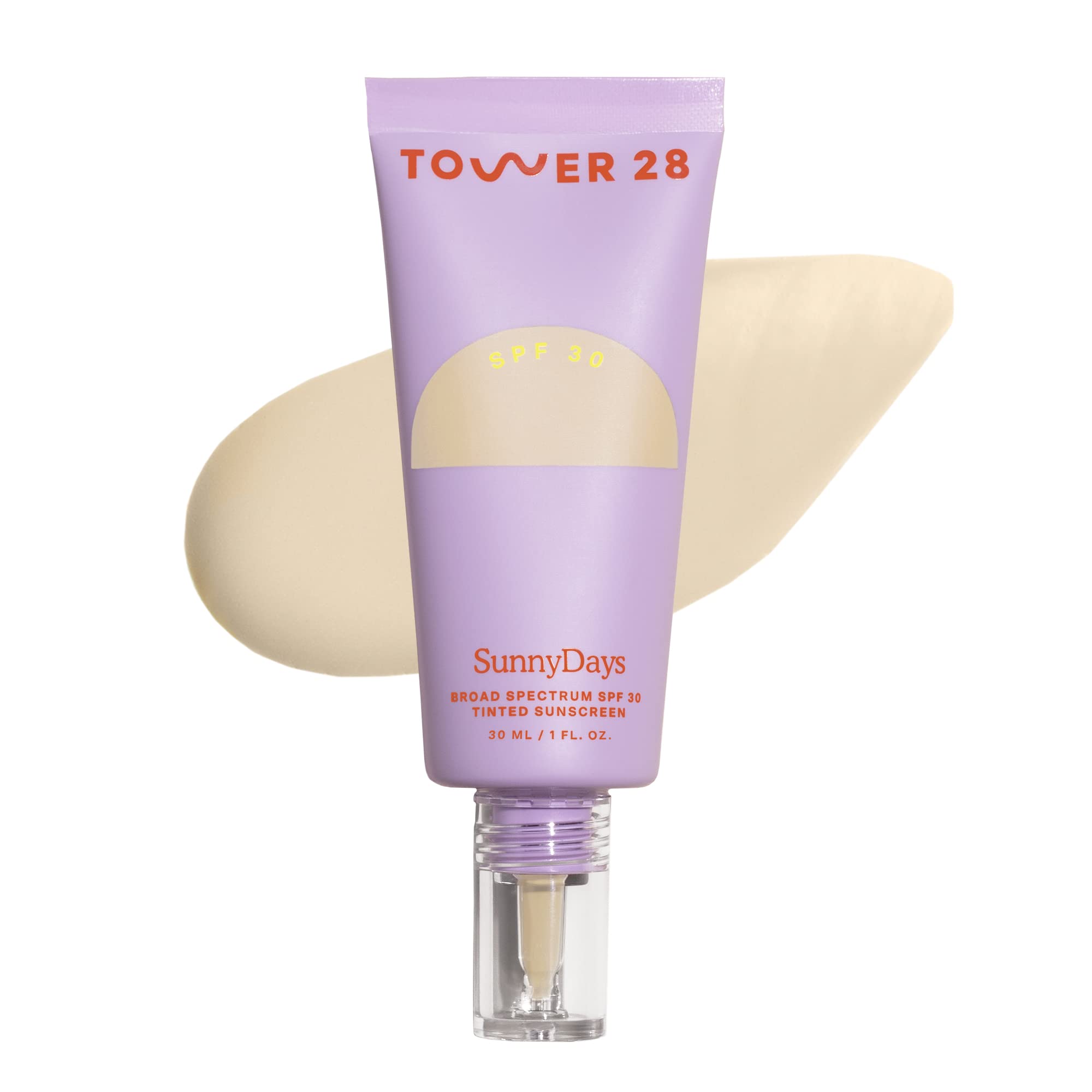Tower 28 SunnyDays SPF 30 bottle showcases light tint for daily sun protection