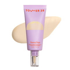Tower 28 SunnyDays SPF 30 bottle showcases light tint for daily sun protection