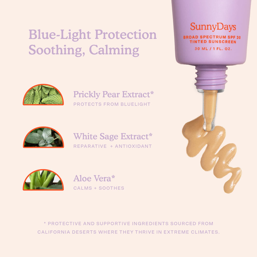 Tower 28 SunnyDays application twist image suggests quick daily SPF plus light coverage.
