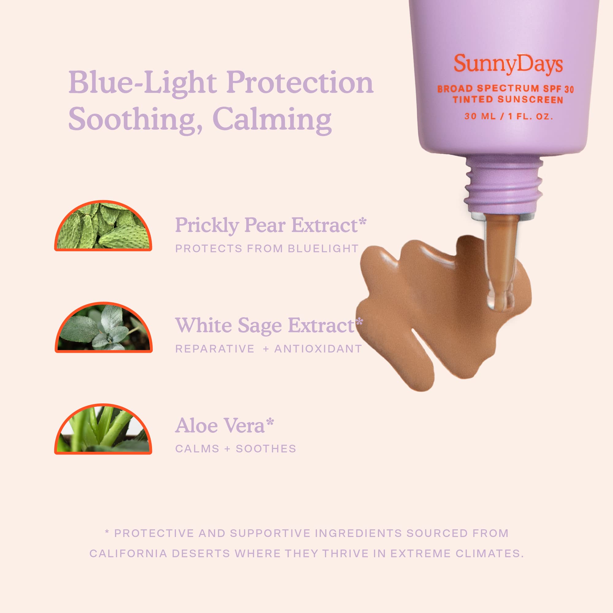 Tower 28 SunnyDays bottle highlights prickly pear aloe and centella ingredients