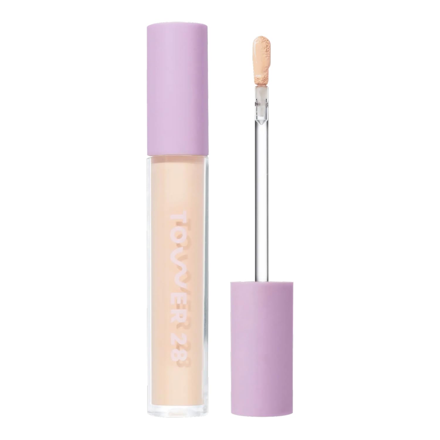 Tower 28 Swipe Serum Concealer 3.0 CC swatch on skin with warm undertones for even coverage.
