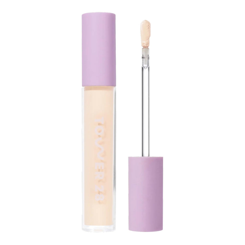 Tower 28 Beauty Swipe Serum Concealer packaging and wand for hydrating daily coverage