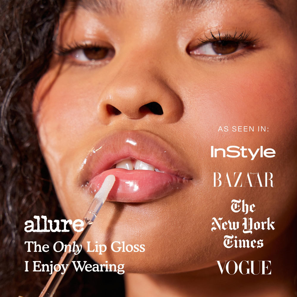 Tower 28 ShineOn Lip Jelly Magic ingredient closeup highlights apricot, castor, and avocado oils.