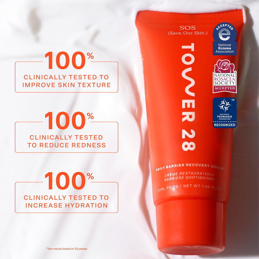 Tower 28 SOS dispensing action demonstrates easy, non-greasy hydration.