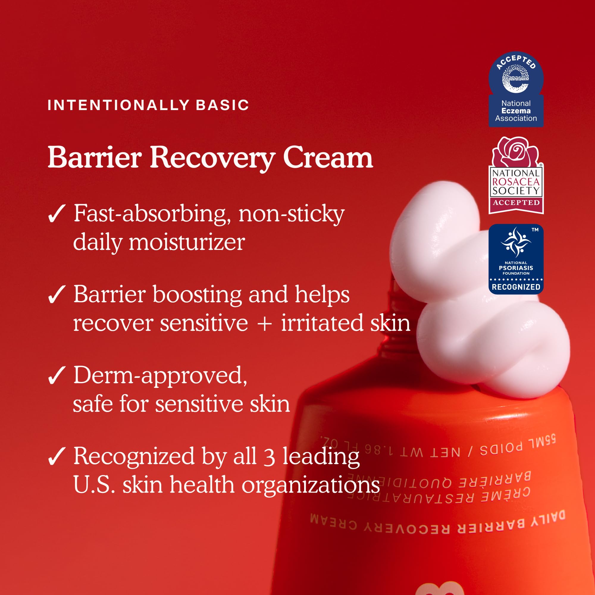 Tower 28 SOS cream texture swirl shows lightweight hydration.