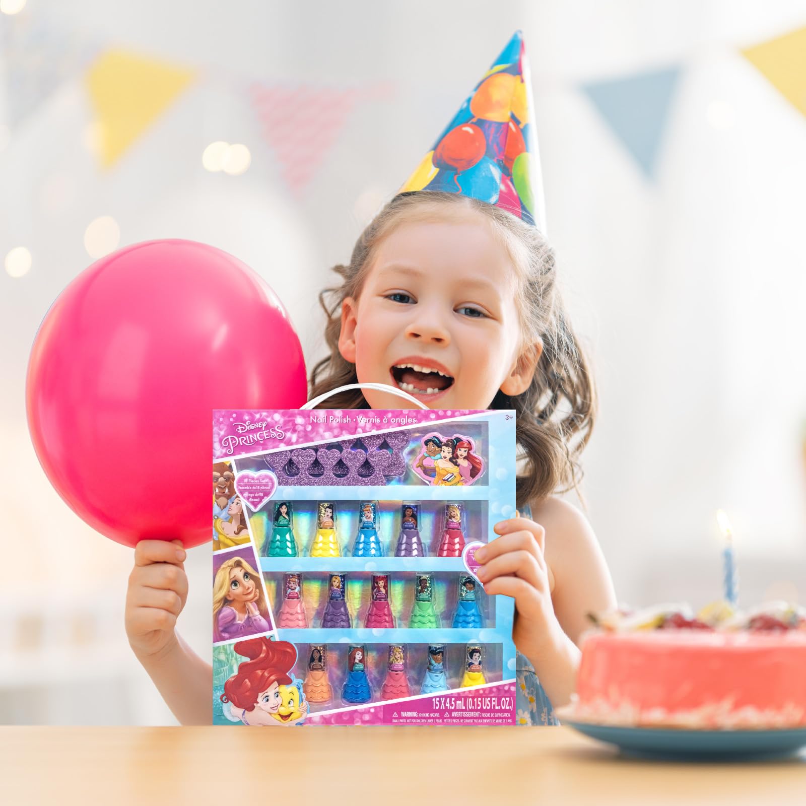 Townley Girl Disney Princess bubble-gum scent enhances kid-friendly application.