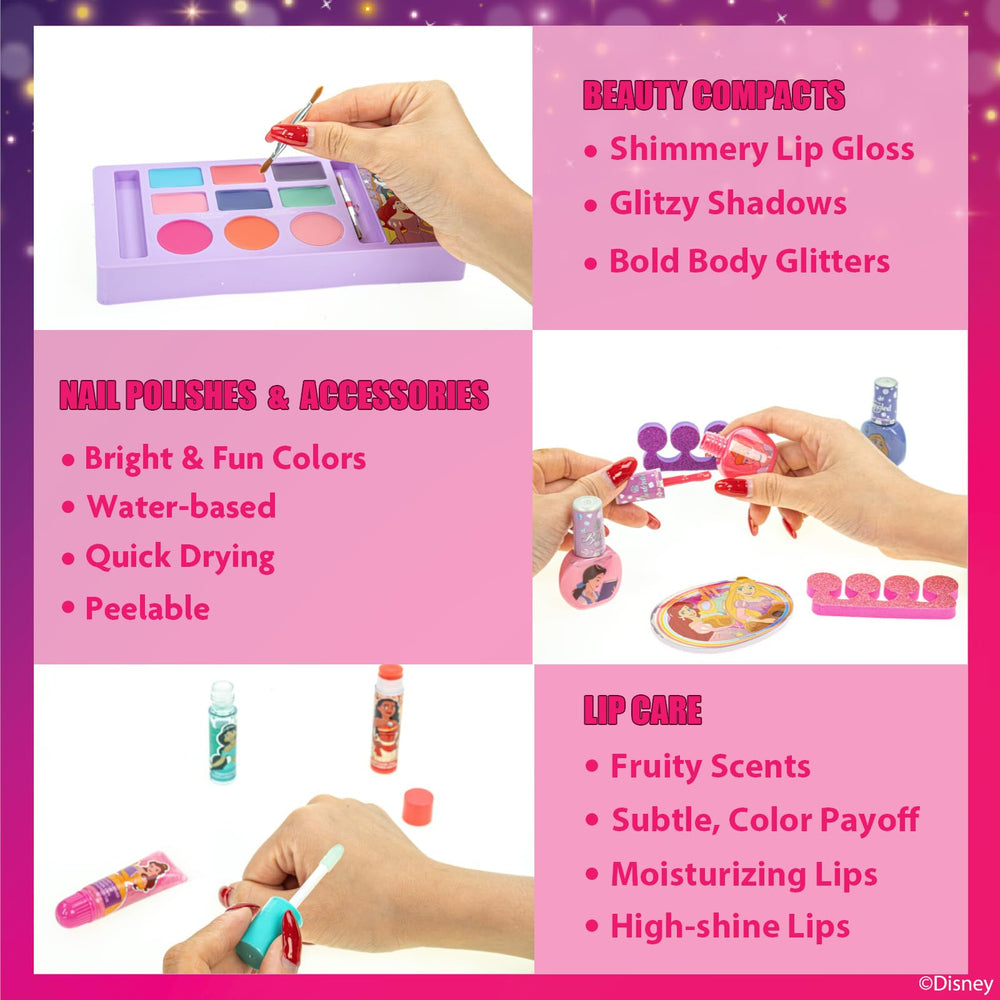 Townley Girl Disney Princess Lip Gloss Cotton Candy flavor, glossy pout for pretend tea parties