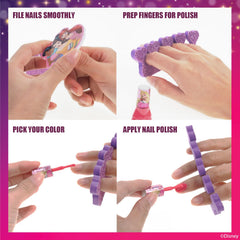 Townley Girl Disney Princess glitter polish adds sparkly accents for pretend-play looks.