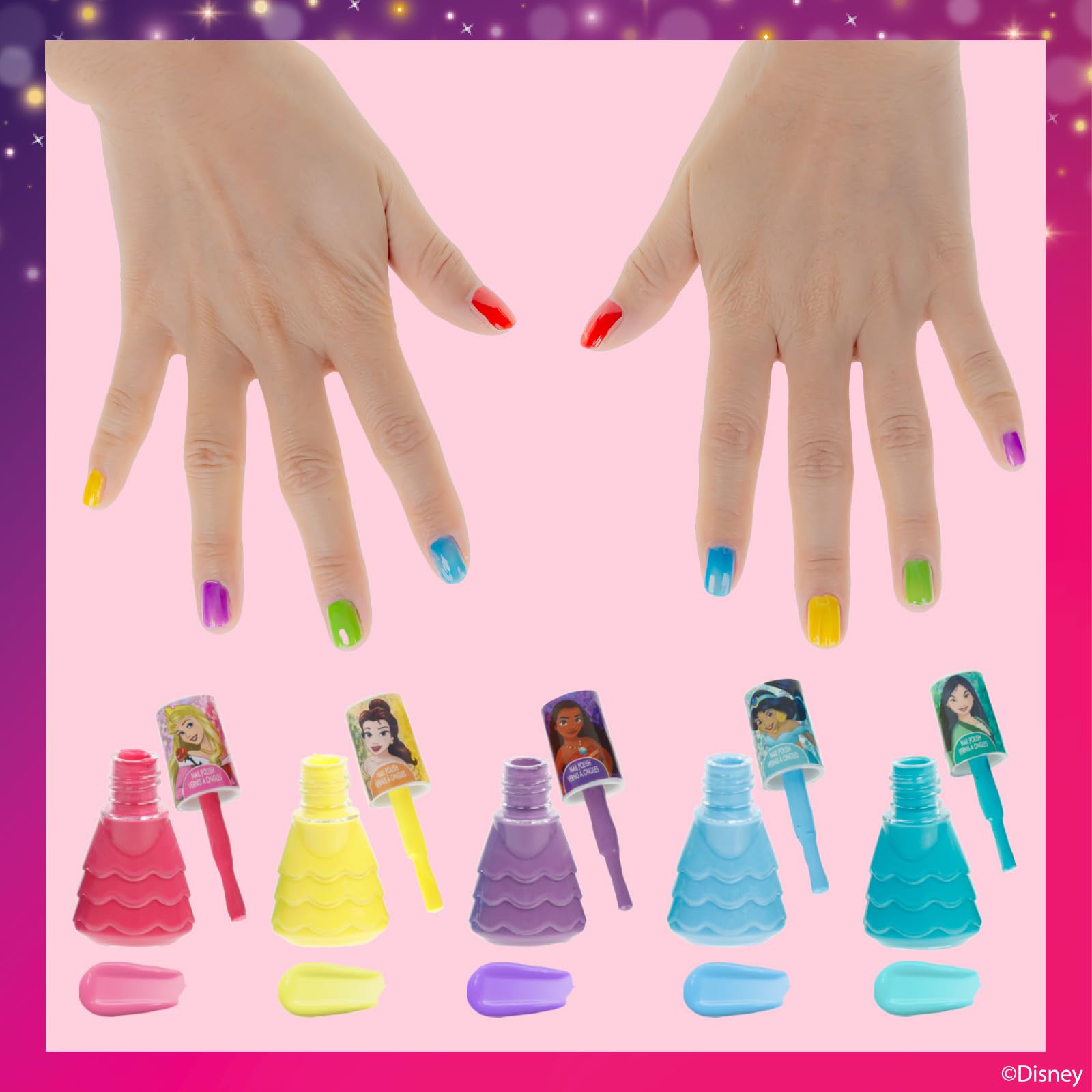 Townley Girl Disney Princess nail skin aids precise filing during play.