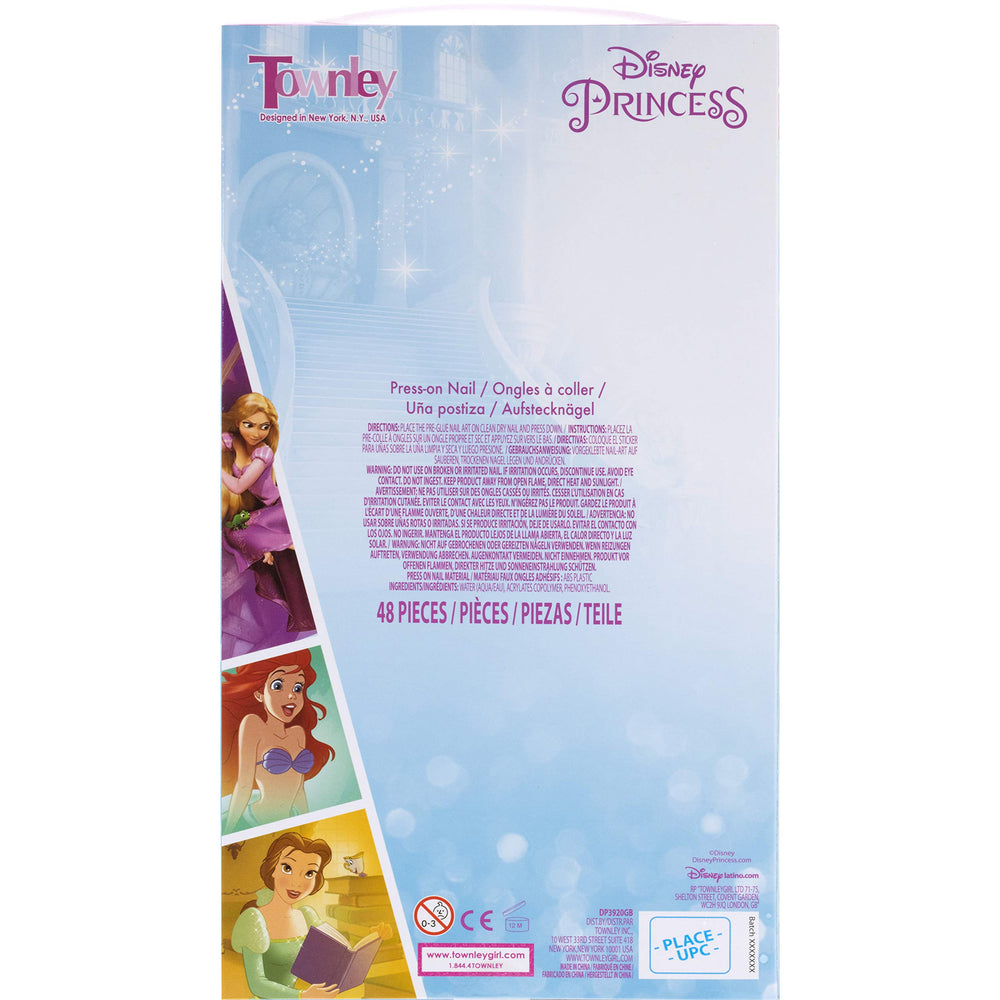 Townley Girl Disney Princess nails packaging shot emphasizes value with 48-piece set